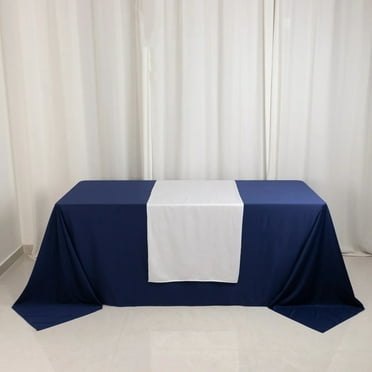 BalsaCircle White 24x72 in Wide Polyester Table Runner Party Wedding Linens Reception Catering Dinner Birthday Event Tabletop Decorations