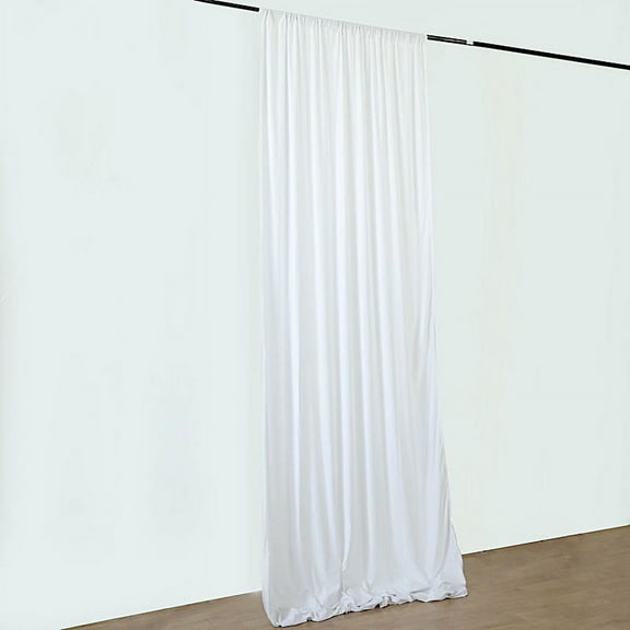 BalsaCircle White 5x20 feet Polyester Ceiling Draping Fabric Backdrop Curtain Panel Wedding Party Decorations