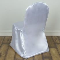 BalsaCircle White Banquet Satin Chair Covers Slipcovers Party Wedding Reception Decorations