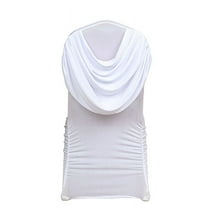 BalsaCircle White Ruched Swag Back Premium Spandex Stretchable Banquet Chair Cover Party Events Decorations Supplies