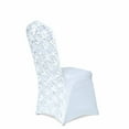 thumbnail image 1 of BalsaCircle White Satin Raised Roses Spandex Stretchable Banquet Solid Chair Covers Slipcovers, 1 of 9