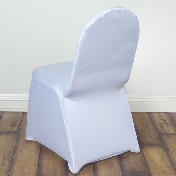 BalsaCircle White Spandex Stretchable Banquet Solid Chair Covers Slipcovers