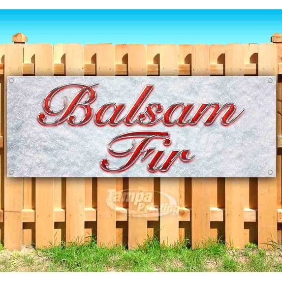 Balsam Fir Red & Chrome 13 oz Vinyl Banner With Metal Grommets