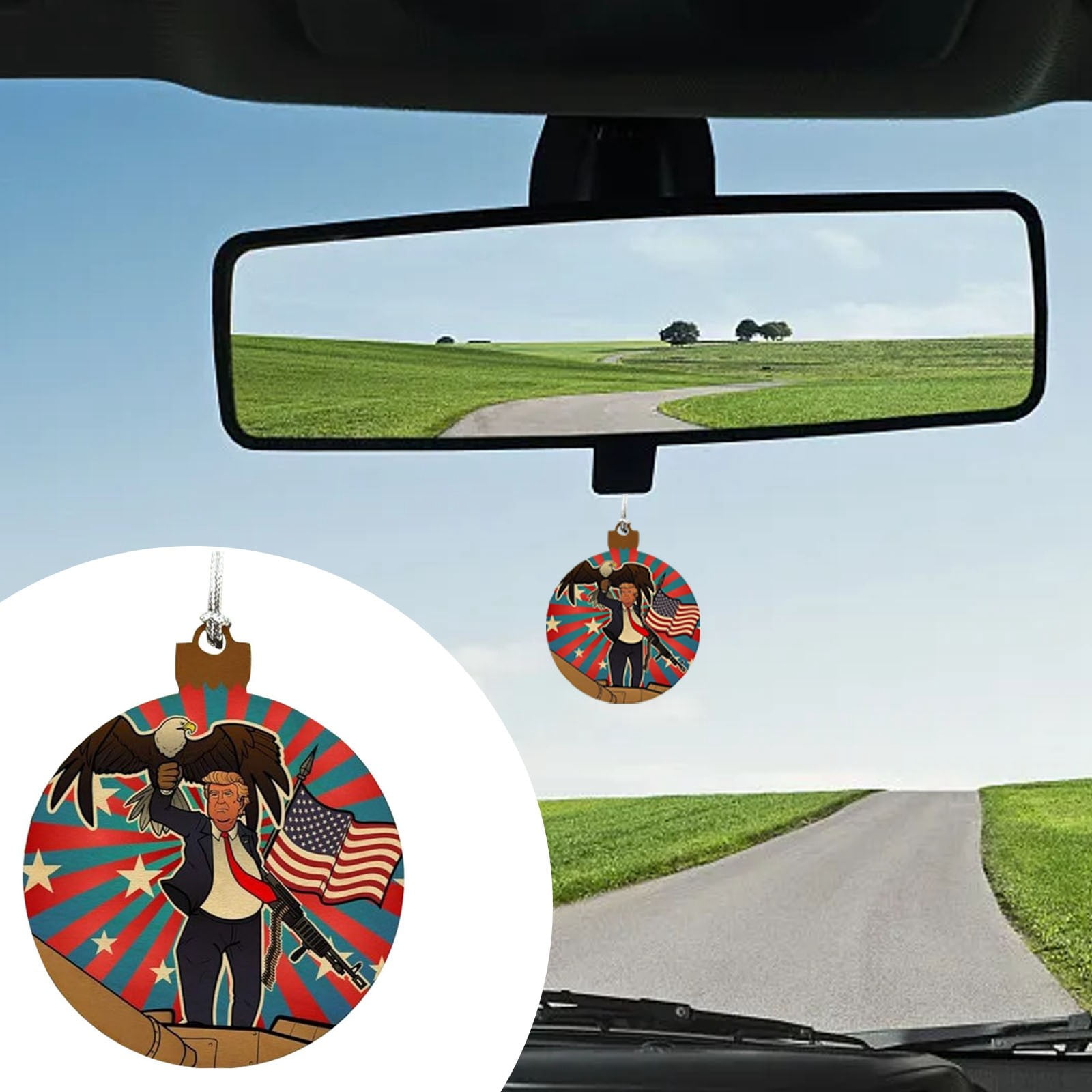 Balsam Garland Battery Birds on A Wire Stained Glass Panel Thanksgiving