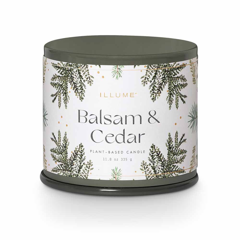 Green Winter Forest Soy Scented Candle in Tin