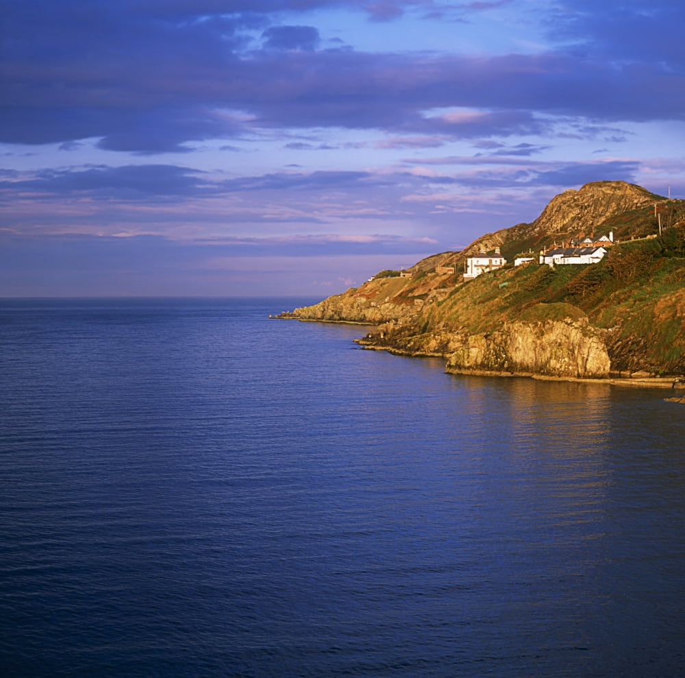 Balscadden Bay Co Dublin Ireland Houses On A Cliff Over The Irish Sea Canvas Art - The Irish Image Collection Design Pics (15 x 15)