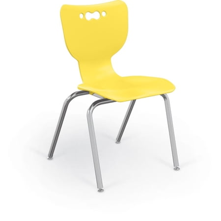 MooreCo Hierarchy School Chair, 5 Pack, 4-Leg-Yellow-18"