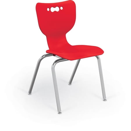 MooreCo Hierarchy School Chair, 5 Pack, 4-Leg-Red-18"