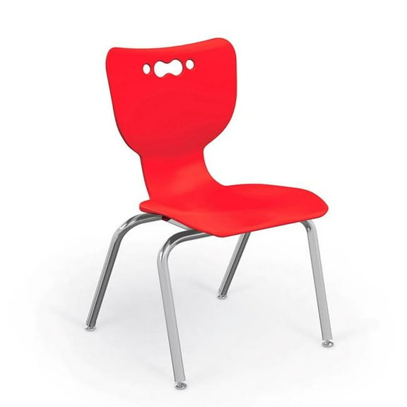 Balt B2300677 Hierarchy 14 in. Plastic Classroom Chair, Chrome - Red
