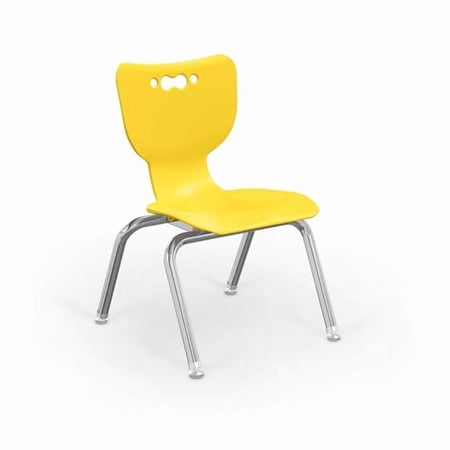 Balt B2300684 Hierarchy 12 in. Plastic Classroom Chair, Chrome - Yellow