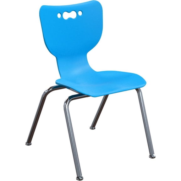 MooreCo Hierarchy School Chair, 5 Pack, 4-Leg-Blue-14"