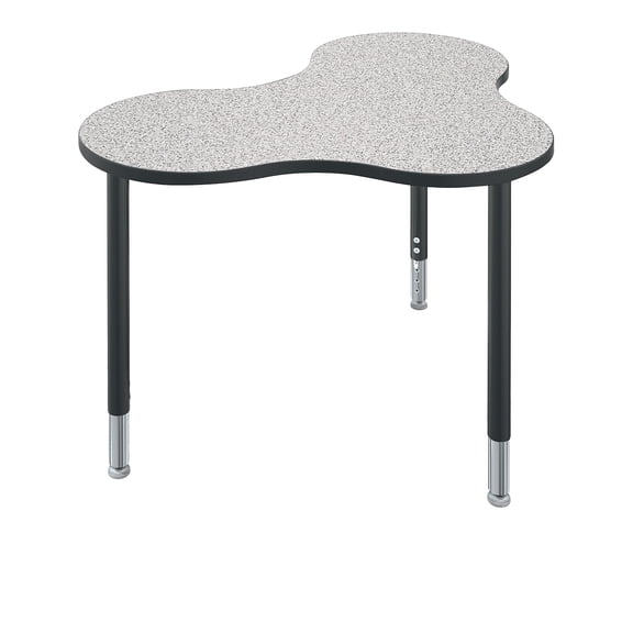 Balt Quad Configurable Table System Gray Nebula Top Black Legs 22" - 32"H x 47.4"W x 35.7"D