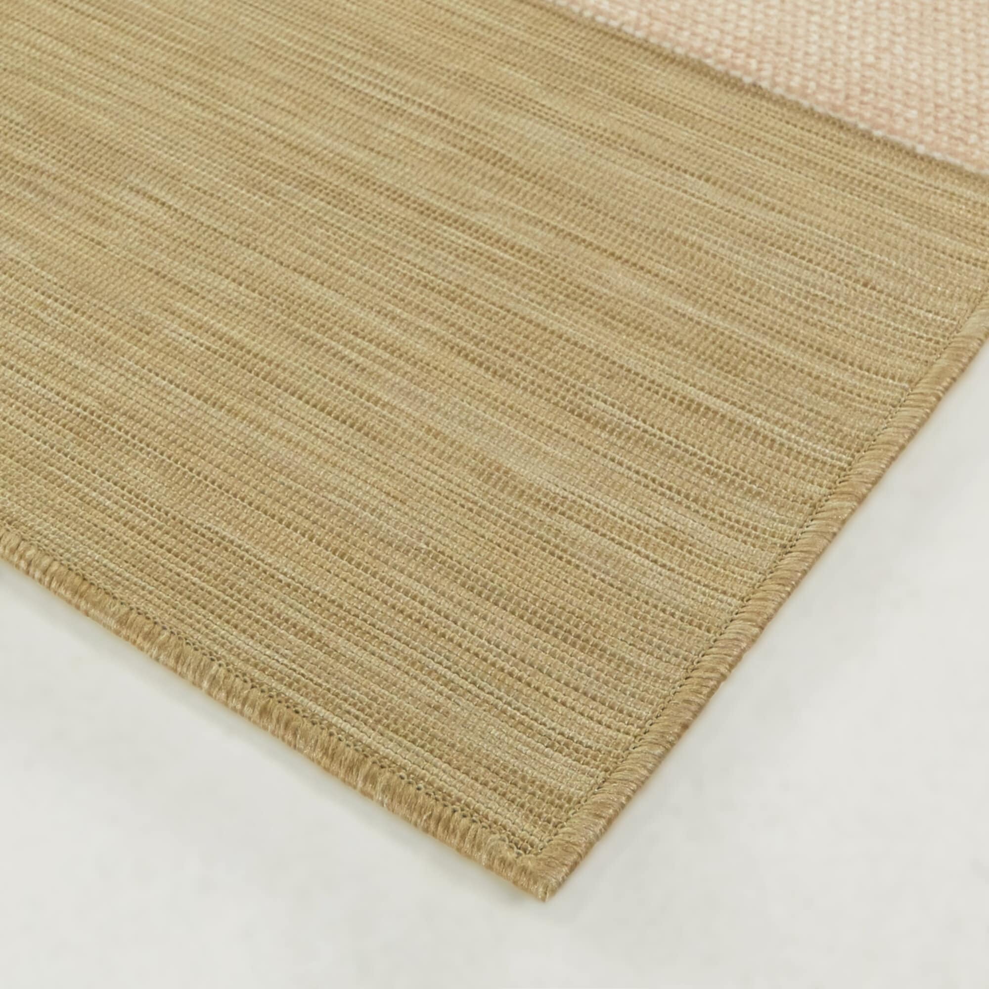 Acton Pink and Beige Synthetic Abstract Area Rug