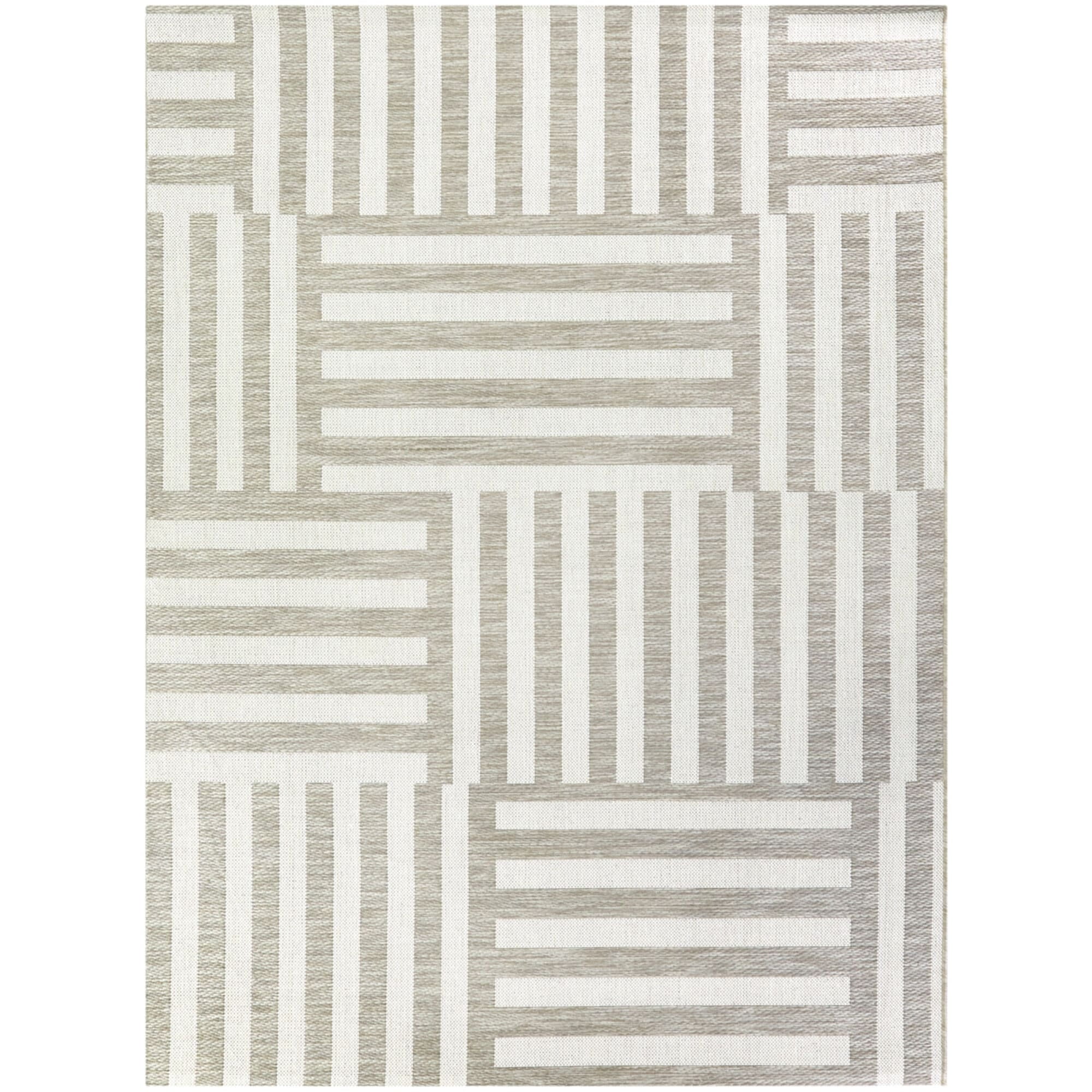 Balta Addison Contemporary Striped Indoor/Outdoor Area Rug Tan 5'3" x 7' 5' x 8' Taupe