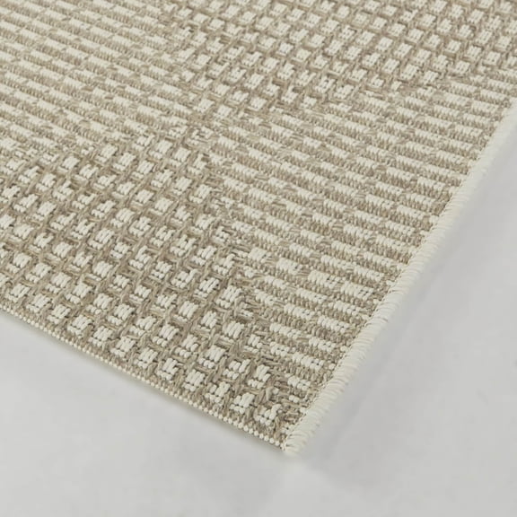 Balta Bisset Checkered Textured Indoor/Outdoor Area Rug 5'3" x 7' - White