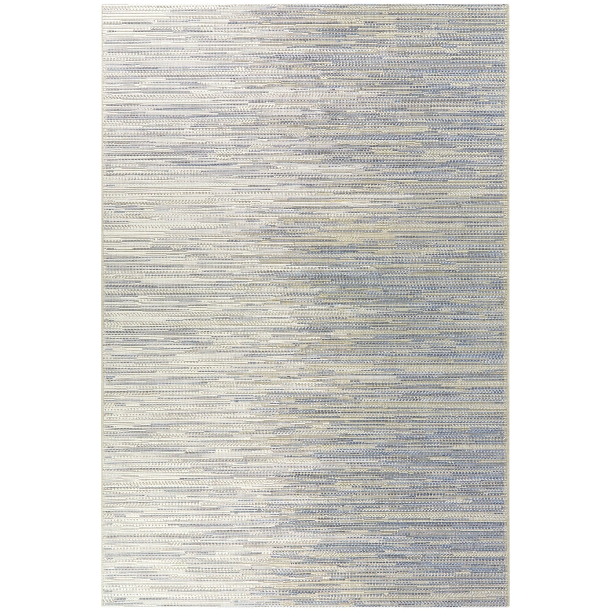 Cabot Blue and Beige Flatweave Synthetic 5' x 7' Area Rug