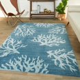 thumbnail image 1 of Balta Caistor Coastal Coral Reef Pattern Tropical Area Rug Blue Runner 2'7" x 7' 6' Runner, 8' Runner Runner, Indoor Teal, 1 of 5