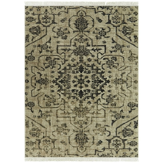 Balta Caldera Vintage Traditional Recycled Area Rug Tan 5'3" x 7' 5' x 8' Brown, Ivory, Black