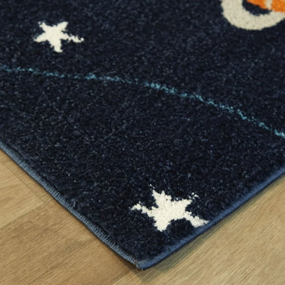 Balta Cardano Contemporary Striped Area Rug Navy 2'2" x 7' 4' x 6', 8' Runner