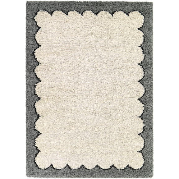 Balta Cayley Contempary Border Print Area Rug 7'10" x 10' - Gray
