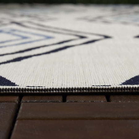 Balta Cory Trellis Indoor/Outdoor Area Rug White 5'3" x 7' 5' x 8' Navy