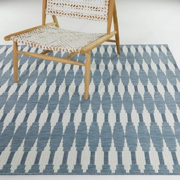 Balta Durant Modern Stripe Indoor/Outdoor Area Rug 7'10" x 10' - Blue
