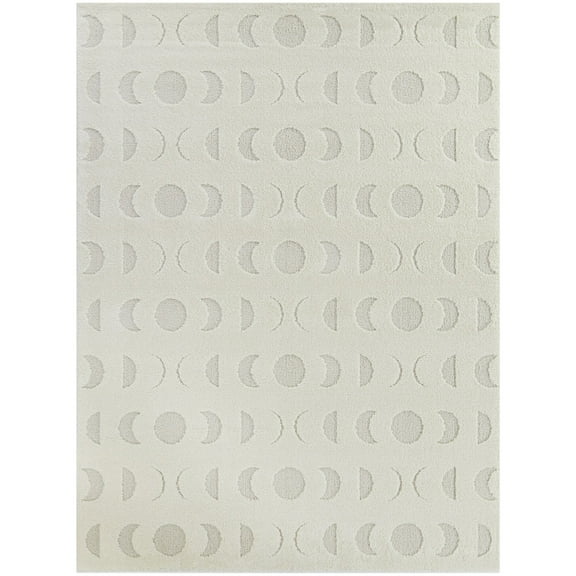 Balta Eclipse Geometric Striped Area Rug Cream 7'10" x 10' 8' x 10'