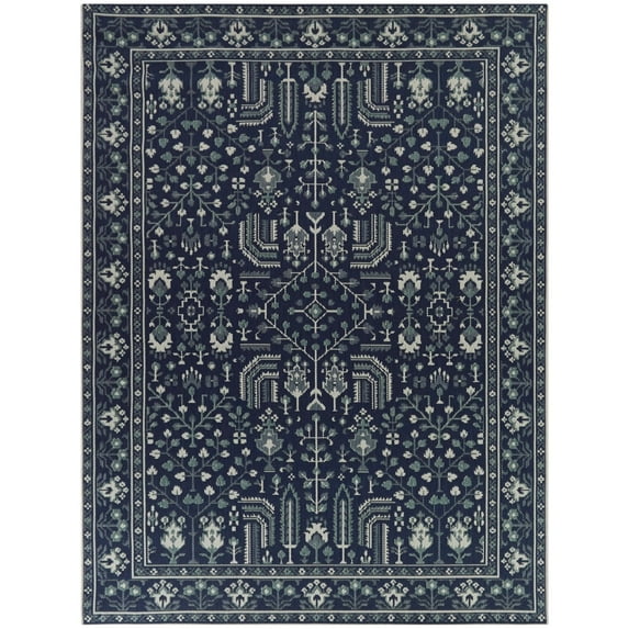 Balta Granier Medallion Indoor/Outdoor Area Rug 5'3" x 7' - Dark Blue