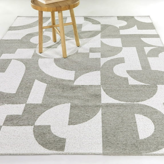 Balta Halle Abstract Modern Indoor/Outdoor Area Rug 5'3" x 7' - Taupe