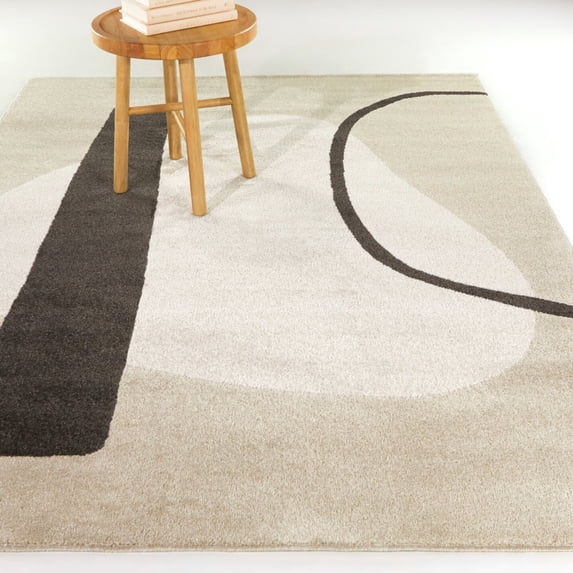 Balta Hirsch Modern Abstract Area Rug 5'3" x 7' - Charcoal