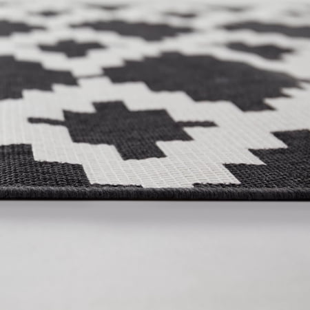 Balta Hugh Southwestern Trellis Indoor/Outdoor Area Rug Charcoal 7'10" x 10' 8' x 10' Black