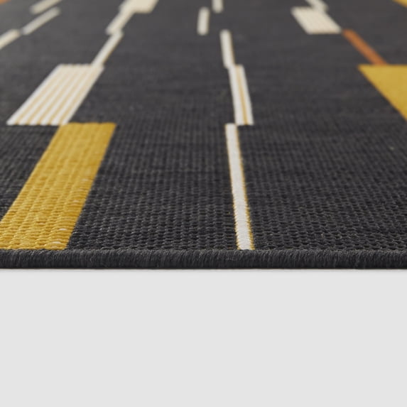 Balta Hugo Modern Stripe Indoor/Outdoor Area Rug 5'3" x 7' - Charcoal