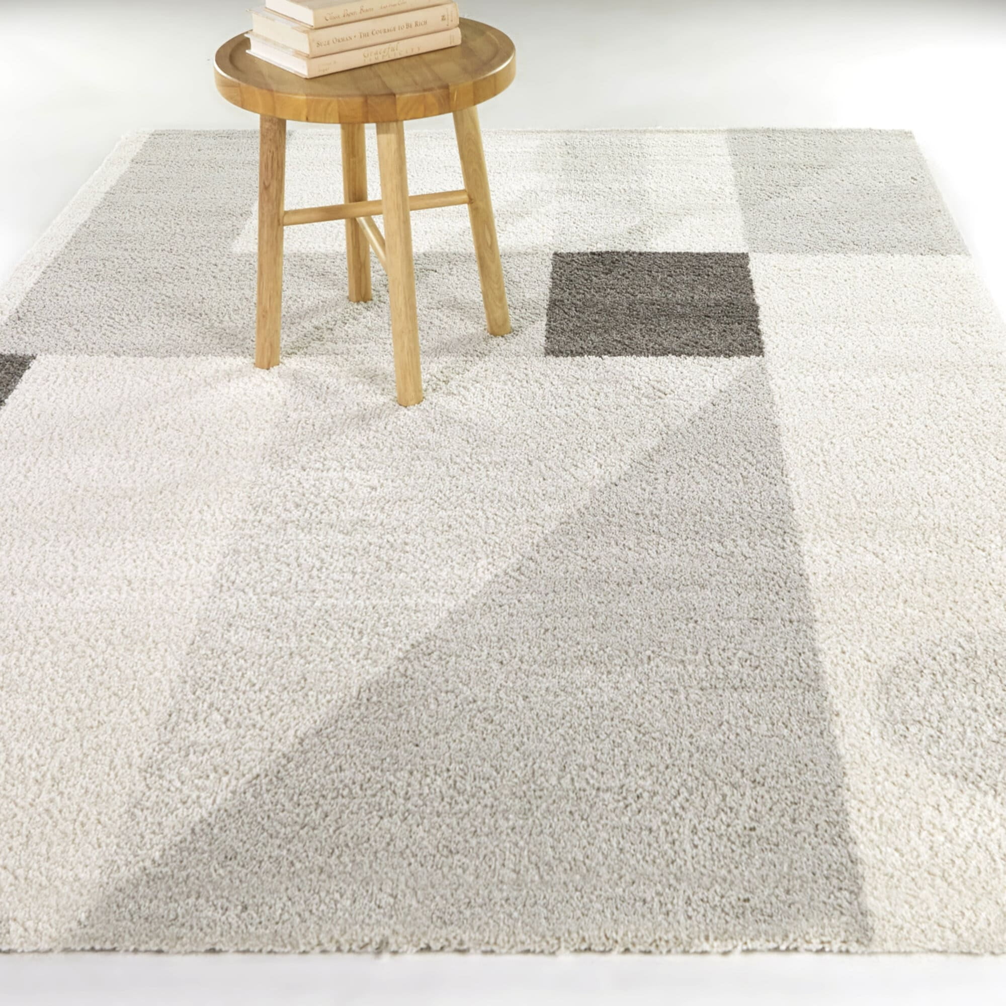 Janzen Gray and White Geometric Stain-Resistant Area Rug