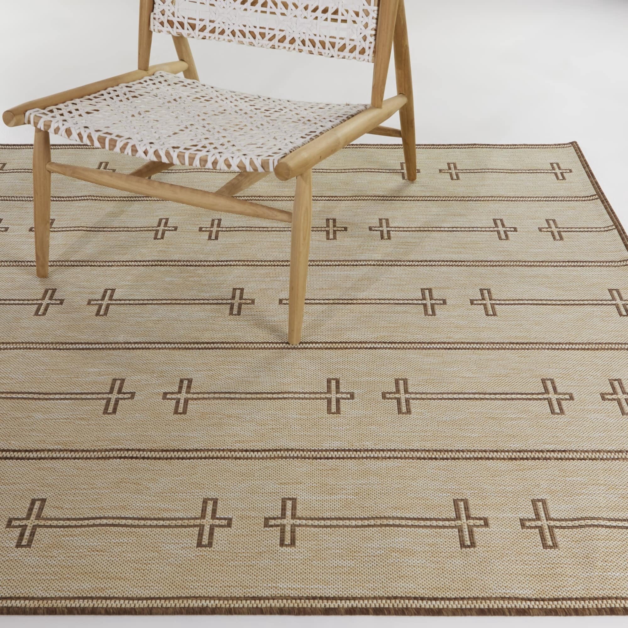 Balta Jeanette Geometric Indoor/Outdoor Area Rug Tan 5'3