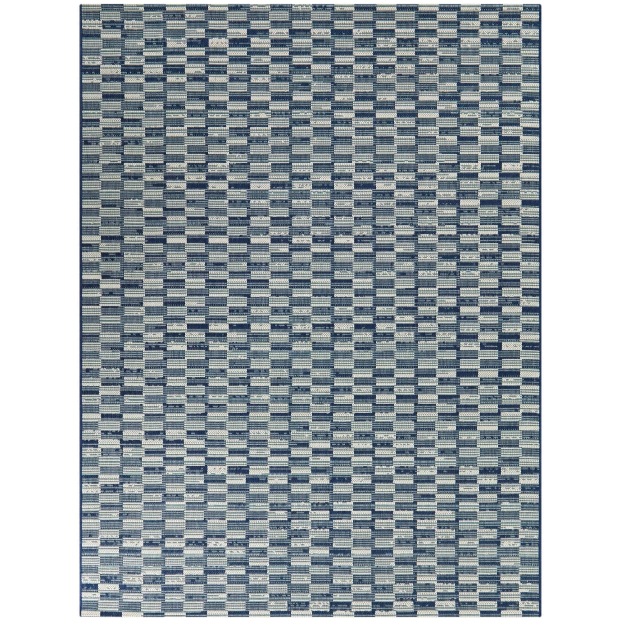 Joan Blue Braided Rectangular Synthetic Indoor/Outdoor Rug