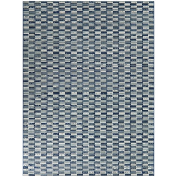 Balta Joan Checkered Indoor/Outdoor Area Rug 5'3" x 7' - Blue