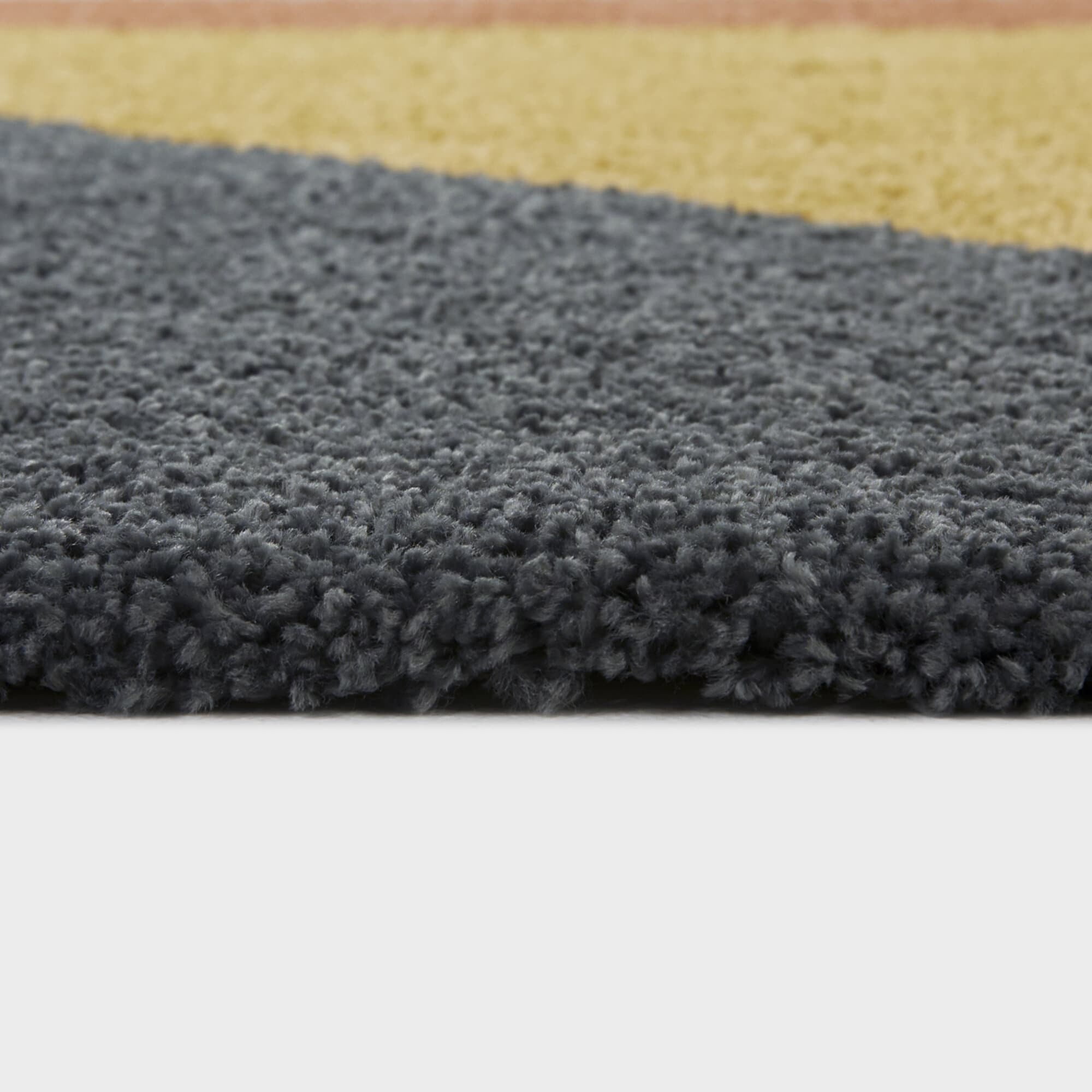 Mustard and Gray Rectangular Shag Area Rug 4' x 6'