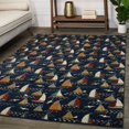 thumbnail image 1 of Balta Leiston Coastal Sailboat Area Rug Dark Blue 5'3" x 7' 5' x 8', 8' Runner, 1 of 5