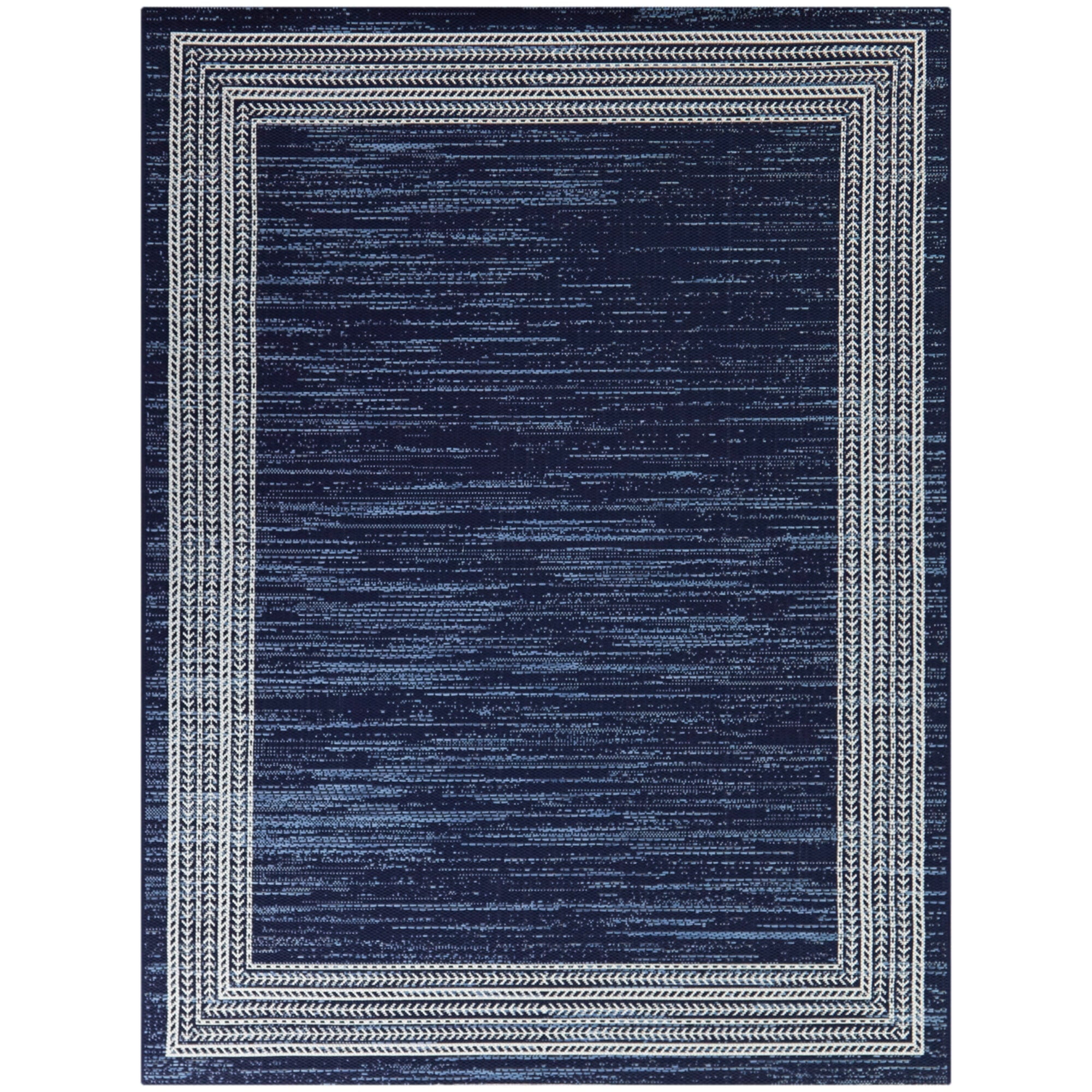 Balta Leonard Border Indoor/Outdoor Area Rug Navy 7'10