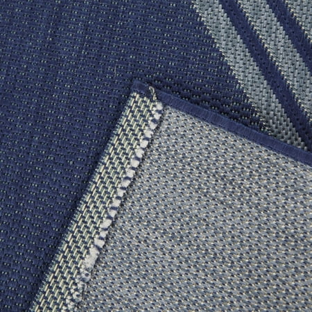 Balta Mandel Modern Stripe Indoor/Outdoor Area Rug 5'3" x 7' - Navy