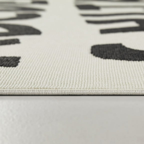 Balta Mod-Tod Beta Kids Alphabet Indoor/Outdoor Area Rug 5'3" x 7' - Charcoal