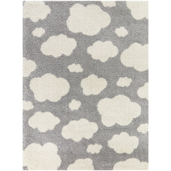 Balta Mod-Tod Clouds Kids Shag Area Rug Grey 5'3" x 7' 5' x 8' Silver