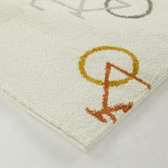 Balta Mod-Tod Look Mom No Hands Kids Bicycle Area Rug 5'3" x 7' - Multicolor