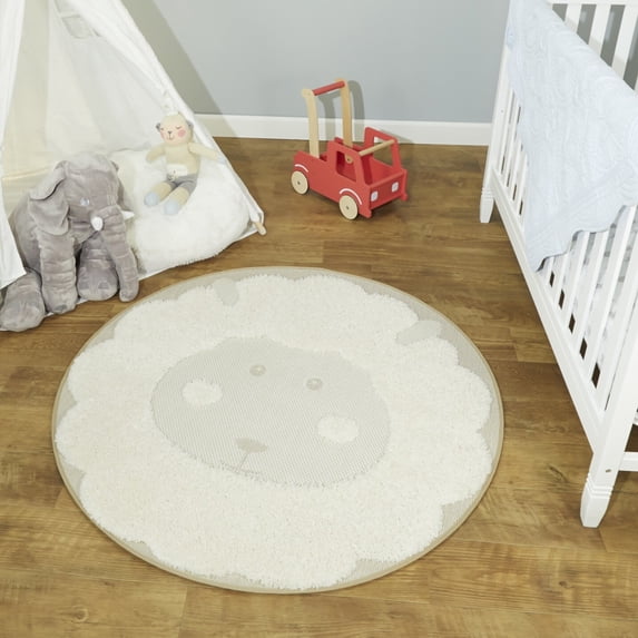 Balta Mod-Tod Sheep Kids Animal Area Rug Ivory