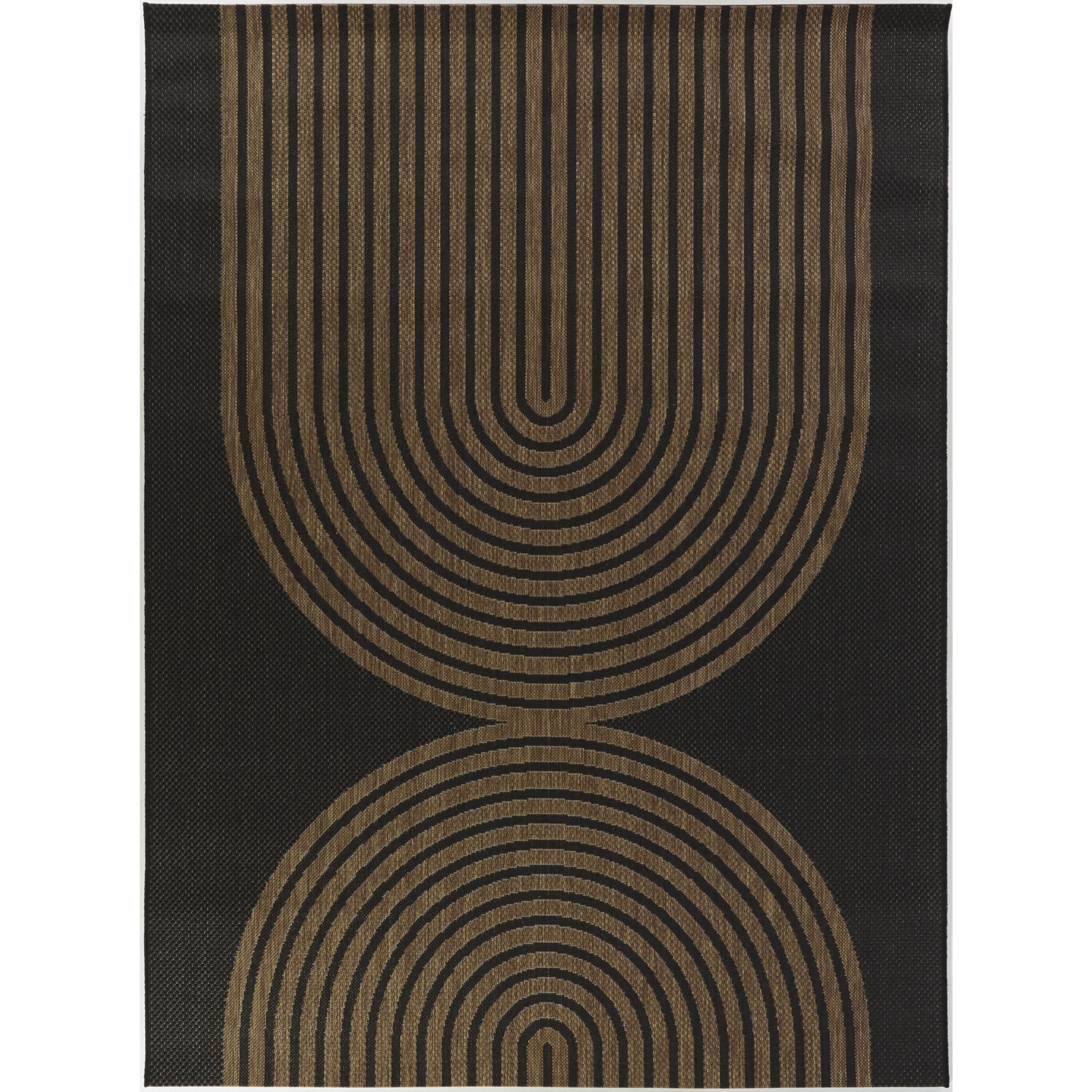 Niccolo Charcoal Gray Synthetic Stripe Indoor/Outdoor Area Rug 5' x 7'