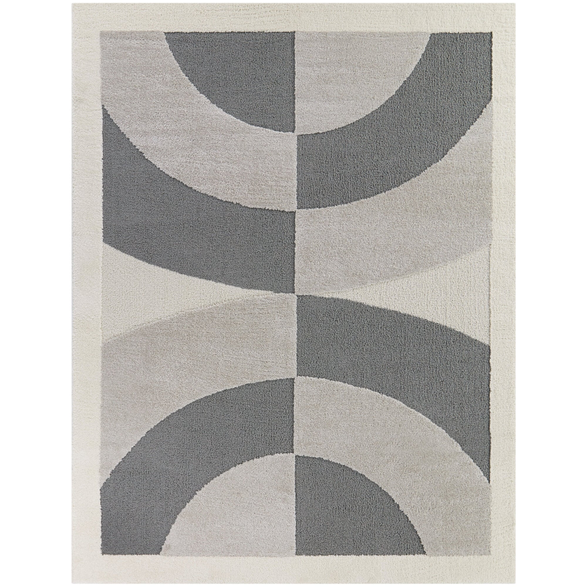 8' x 10' Black and Gray Geometric Synthetic Kids' Area Rug