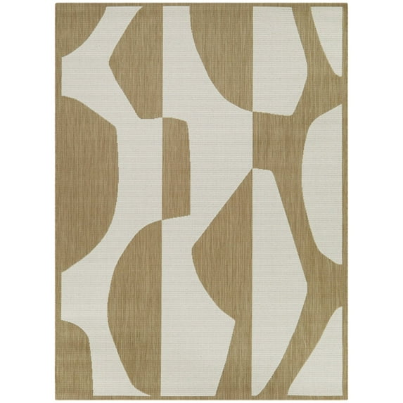 Balta Rodin Modern Abstract Indoor/Outdoor Area Rug 7'10" x 10' - Tan