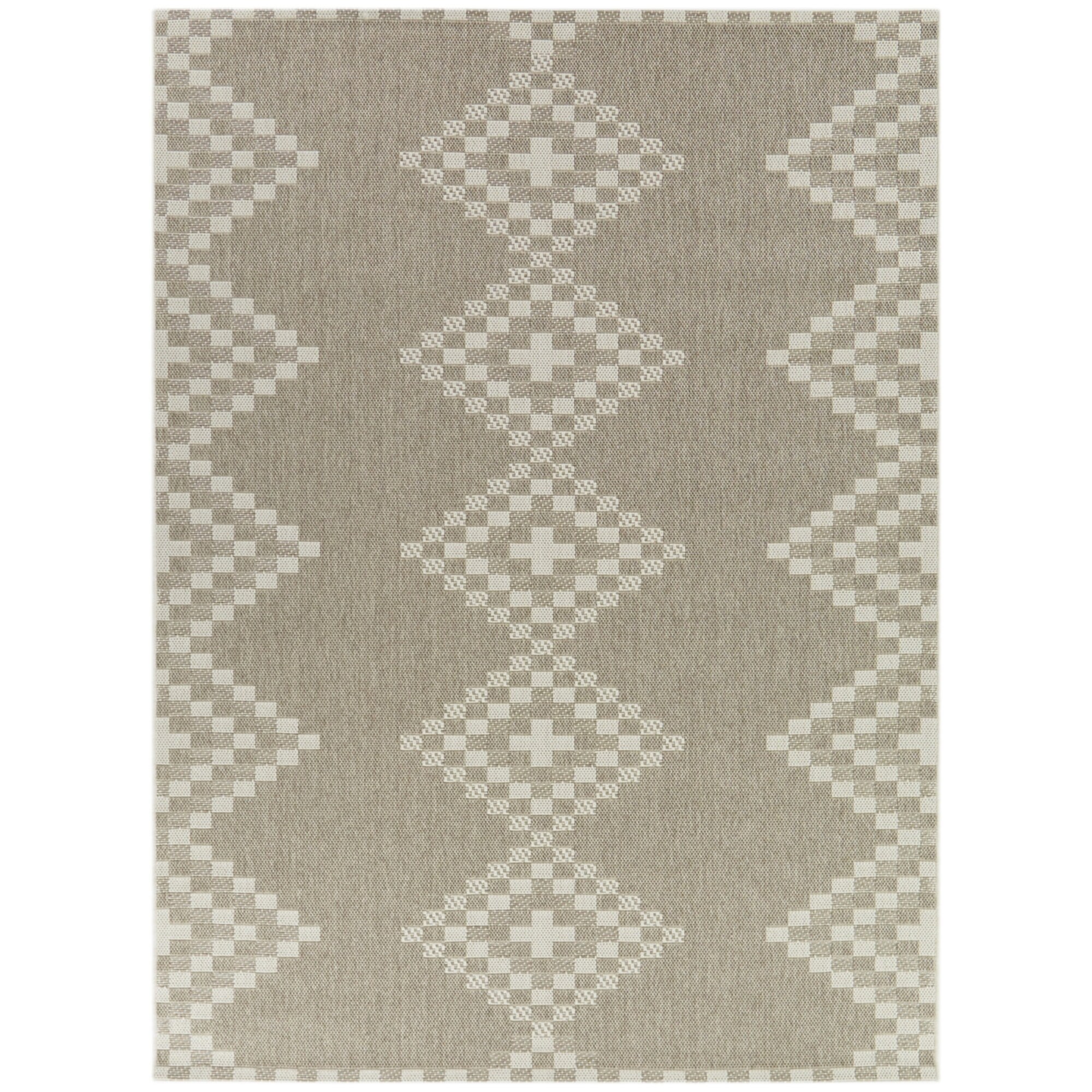 Rowena Rug Balta Rowena Diamond Stripe Indoor/Outdoor Area Rug White 5'3