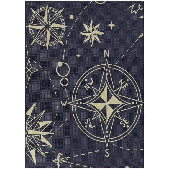 Balta Rozalie Nautical Compass Indoor/Outdoor Area Rug 7'10" x 10' - Navy Blue