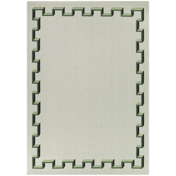 Balta Samina Transitional Border Indoor/Outdoor Area Rug 5'3" x 7' - Green